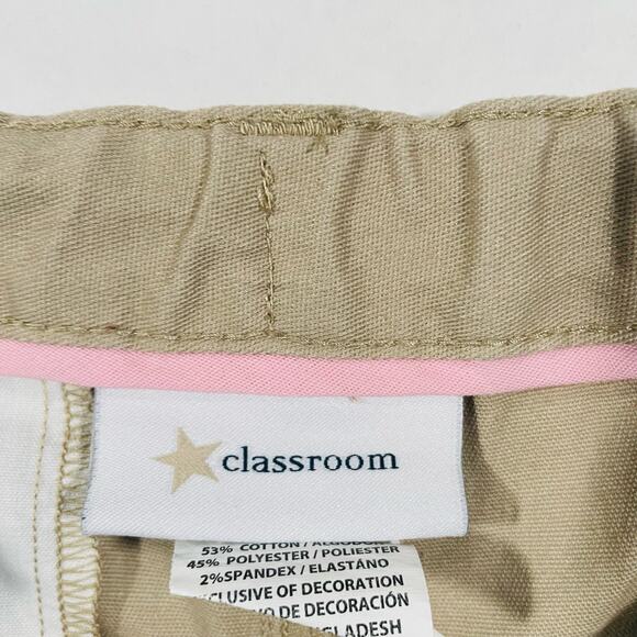 Classroom Girls Uniform Shorts Khaki Brown Style 5222 Adjustable Waist Size 12 - Picture 4 of 8